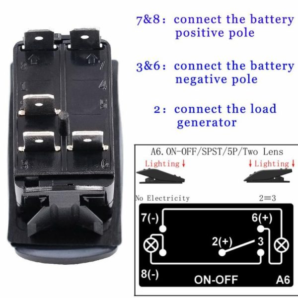 Dual Blue Backlit ROOF LED LIGHT BAR Rocker Switch 5 Pin for Boat ATV UTV  |  Others Electronics Car Electronics Others Electronics