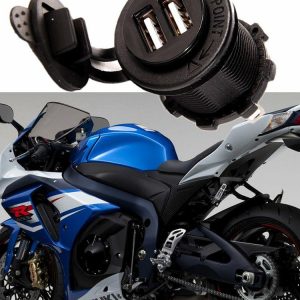 Dual USB Charger Socket Outlet 2.1 amp Panel Mount Motorcycle  |  Car Charger Car Charger Car Charger