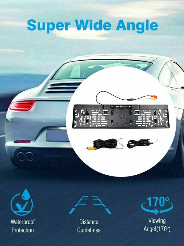 European License Plate Frame Backup Camera HD Parking Aid Camera IP67 Waterproof  |  Navigation & Recor Car Electronics Navigation & Recor