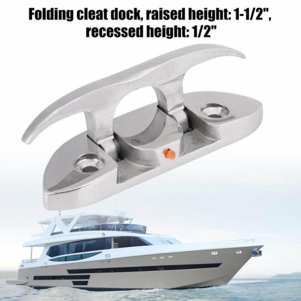 Folding Dock Cleat 4-1/2 inch 316 Stainless Steel Retractable Boat Cleat  |  Others Motorcycle Others