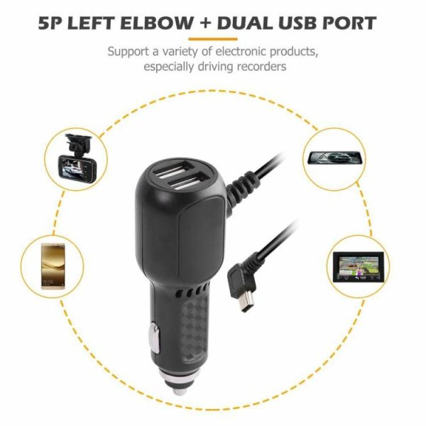 For Anytek Car DVR Camera 3.5m 5V 3A Mini USB Car Charger with 2 USB Port  |  Others Electronics Car Electronics Others Electronics