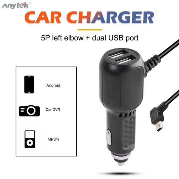 For Anytek Car DVR Camera 3.5m 5V 3A Mini USB Car Charger with 2 USB Port  |  Others Electronics Car Electronics Others Electronics