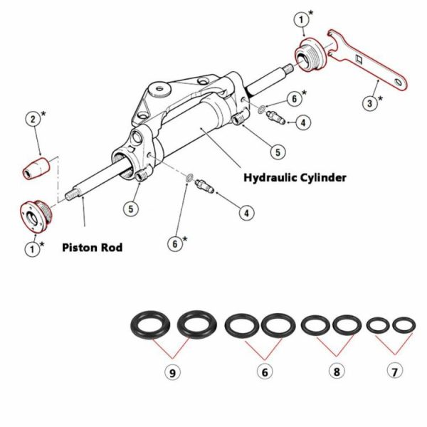 Front Mount Boat Hydraulic Steering Cylinder Seal Kit for SeaStar HC5341 HC5342  |  Others Motorcycle Others