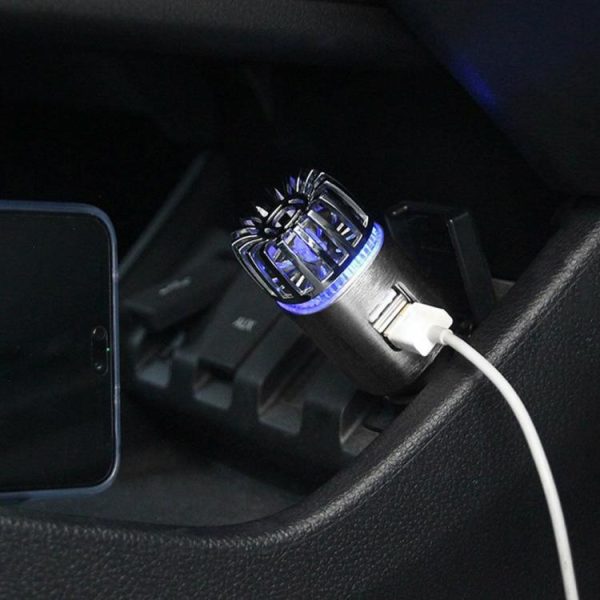 JO-6291 Car Air Purifier Ionizer Dual USB Charger Deodorizer Oxygen Bar  |  Humidifier & Purifier Car Electronics Black