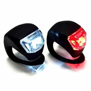 LED Silicone Bicycle Front Rear Light Set Bike Headlight Tail Warning Lamp  |  Replacement Parts Motorcycle Motorcycle Lights