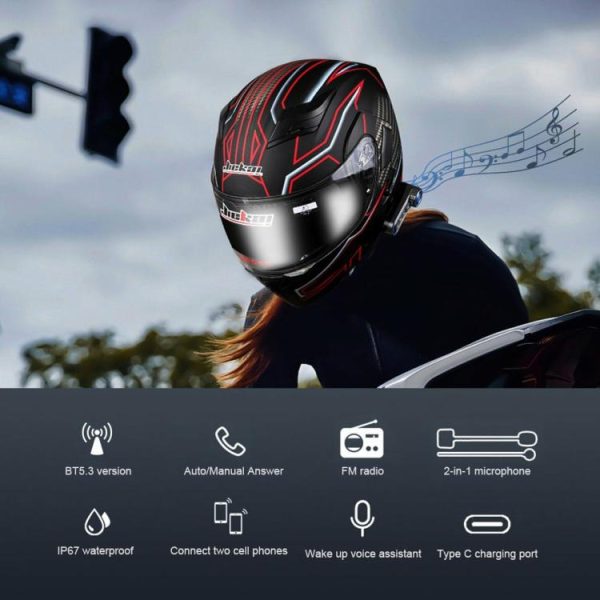 Motorcycle Helmet Headset Voice Control Bluetooth-compatible 5.3 Helmet Earphone  |  Motorcycle Electronics Motorcycle Motorcycle Electronics