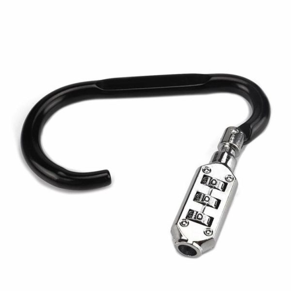 Motorcycle Helmet Lock Carabiner Combination Lock with Steel Wire Rope  |  Replacement Parts Motorcycle Black