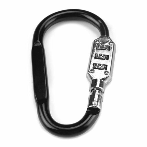 Motorcycle Helmet Lock Carabiner Combination Lock with Steel Wire Rope  |  Replacement Parts Motorcycle Black