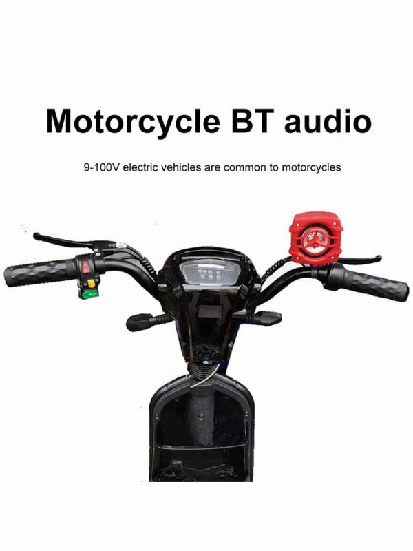 Motorcycle Stereo Riding Stereo Speaker for 9-100V Electric Scooter Motorbike  |  Replacement Parts Motorcycle Black