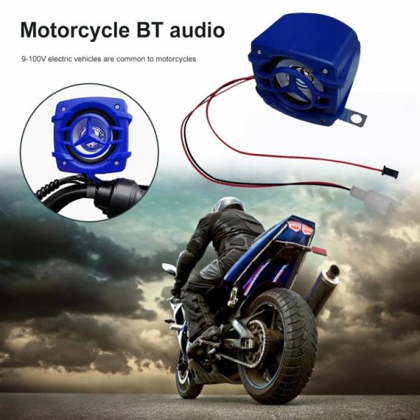 Motorcycle Stereo Riding Stereo Speaker for 9-100V Electric Scooter Motorbike  |  Replacement Parts Motorcycle Black