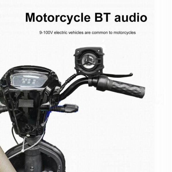 Motorcycle Stereo Riding Stereo Speaker for 9-100V Electric Scooter Motorbike  |  Replacement Parts Motorcycle Black