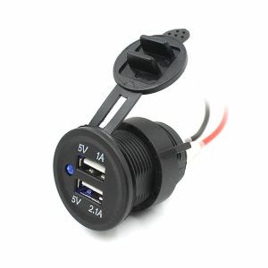 Newest Portable 12V Car Motorcycle Power Adapter Dual USB Mobile Charger  |  Motorcycle Electronics Motorcycle Motorcycle Electronics