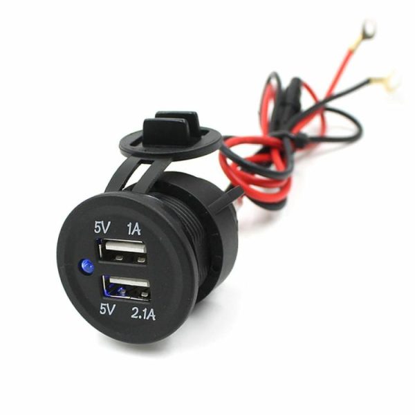 Newest Portable 12V Car Motorcycle Power Adapter Dual USB Mobile Charger  |  Motorcycle Electronics Motorcycle Motorcycle Electronics