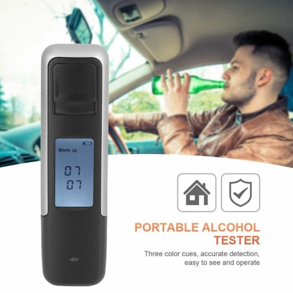 Non-Contact Alcohol Tester LED Display Screen Digital Breathalyzer High Accuracy  |  Humidifier & Purifier Car Electronics Black/Silver