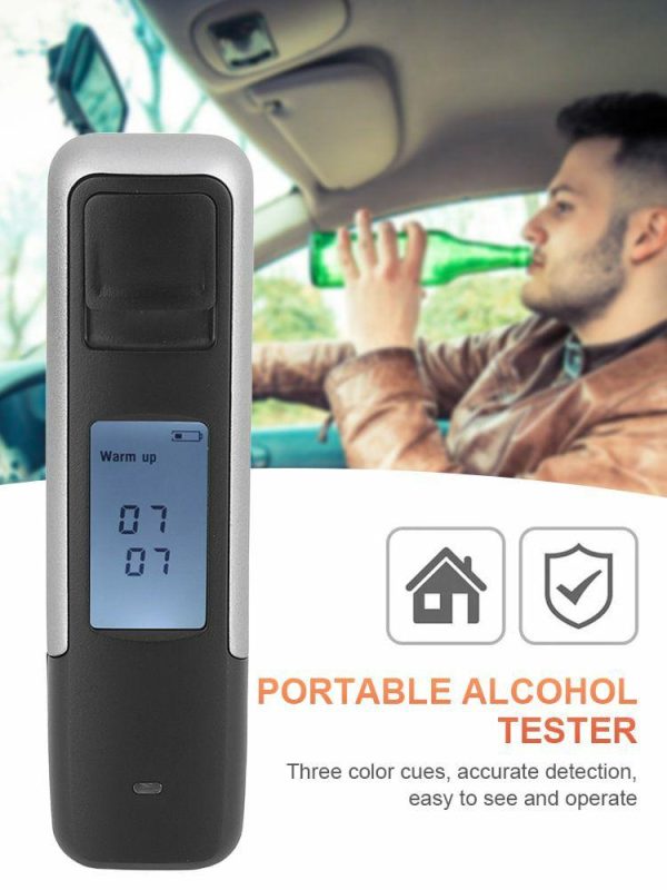 Non-Contact Alcohol Tester LED Display Screen Digital Breathalyzer High Accuracy  |  Humidifier & Purifier Car Electronics Black/Silver