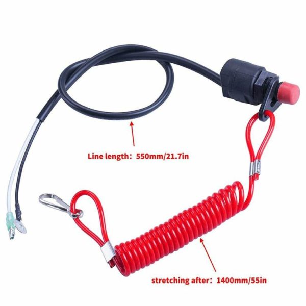 Outboard Engine Motor Scooter Kill Stop Switch Waterproof Safety Connector Cord  |  Others Motorcycle Others