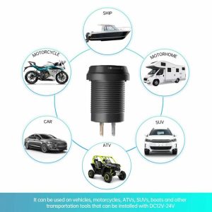 Power Supply Charger 12-24V with Spring Cover for Automobile Truck Motorcycle RV  |  Motorcycle Electronics Motorcycle Motorcycle Electronics