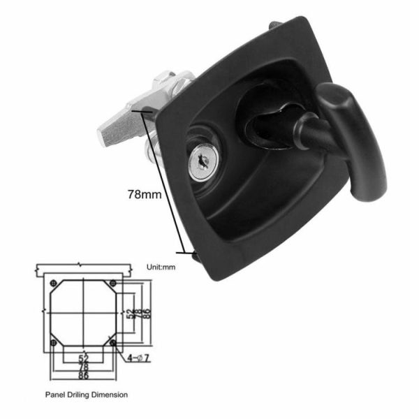 Recessed Folding T Lock / Handle for Trailer Caravan Toolbox Drop T Handle  |  Others Motorcycle Others