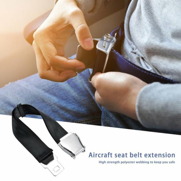 Retractable Aircraft Airplane Safety Seat Belt Extension Extenders Black  |  Others Motorcycle Others