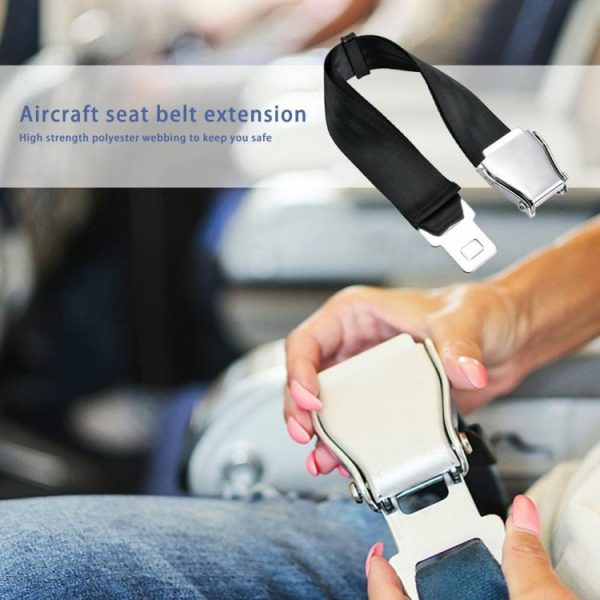 Retractable Aircraft Airplane Safety Seat Belt Extension Extenders Black  |  Others Motorcycle Others