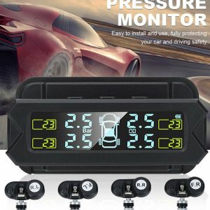 Solar Car Tire Pressure Monitor 4 External/Inner Sensor TPMS 400mAh Digital TPMS  |  Alarm System & Safety Alarm System & Safety Alarm System & Safety