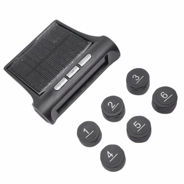 Wireless Car Tire Pressure Monitor 6 External Sensor Digital TPMS USB Solar 7Bar  |  Alarm System & Safety Car Electronics Alarm System & Safety