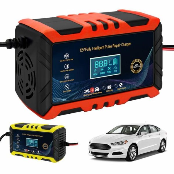 Car Battery Charger Intelligent Pulse Repair Charger LCD Display Full Automatic  |  Jump Starter & Inverters Car Electronics Jump Starter & Inverters