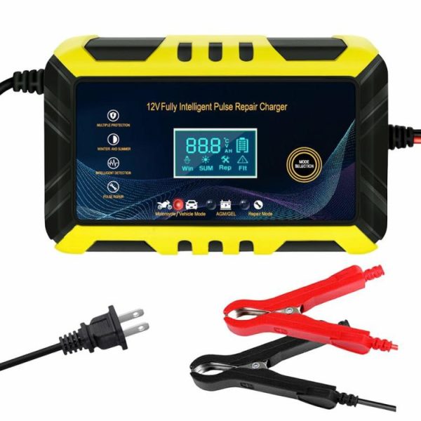 Car Battery Charger Intelligent Pulse Repair Charger LCD Display Full Automatic  |  Jump Starter & Inverters Car Electronics Jump Starter & Inverters