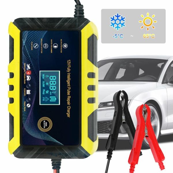 Car Battery Charger Intelligent Pulse Repair Charger LCD Display Full Automatic  |  Jump Starter & Inverters Car Electronics Jump Starter & Inverters