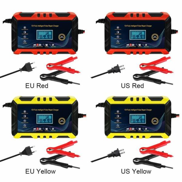 Car Battery Charger Intelligent Pulse Repair Charger LCD Display Full Automatic  |  Jump Starter & Inverters Car Electronics Jump Starter & Inverters