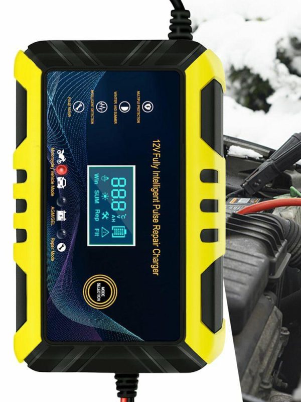 Car Battery Charger Intelligent Pulse Repair Charger LCD Display Full Automatic  |  Jump Starter & Inverters Car Electronics Jump Starter & Inverters