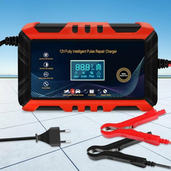 Car Battery Charger Intelligent Pulse Repair Charger LCD Display Full Automatic  |  Jump Starter & Inverters Car Electronics Jump Starter & Inverters