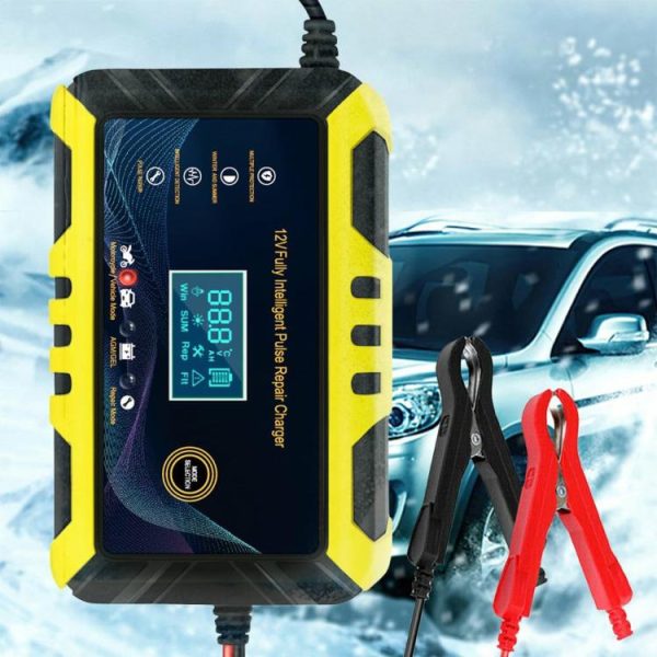 Car Battery Charger Intelligent Pulse Repair Charger LCD Display Full Automatic  |  Jump Starter & Inverters Car Electronics Jump Starter & Inverters