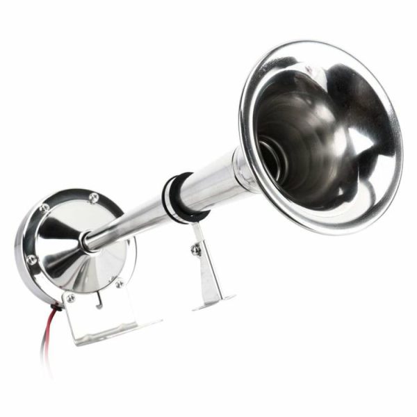 12V Polished Stainless Steel Single Trumpet Horn Low Tone for Marine Boat  |  Others Motorcycle Others