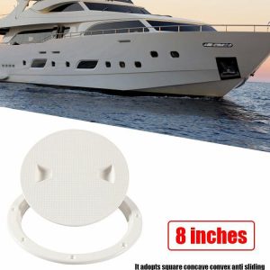 Round Deck Inspection Access Hatch Cover Boat Screw Out Deck Plate White  |  Others Motorcycle Others